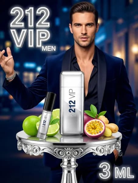 212 VIP Men (212 ВИП), Масляные духи мужские, флакон-распылитель, 3 мл, пробники (Швейцария)