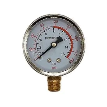 Манометр радиальный для компрессора 1/4" 16 бар (D-60 мм)