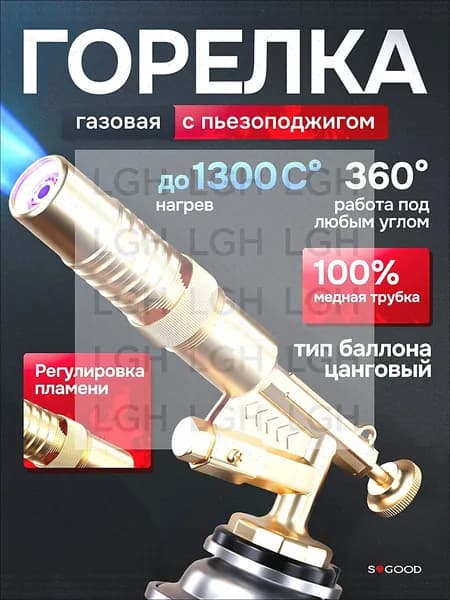 Туристическая насадка горелка с пьезоподжигом