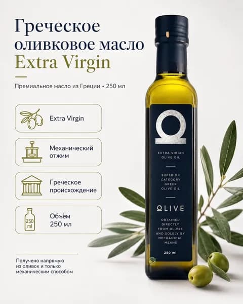 Оливковое масло Extra Virgin Arcadia нерафинированное для салата, Греция, 250 мл