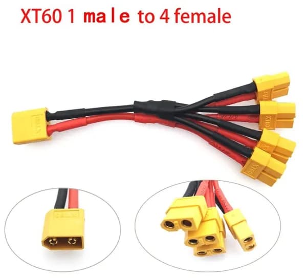 Переходник XT60 1 male to 4 female один АКБ на 4 контроллера