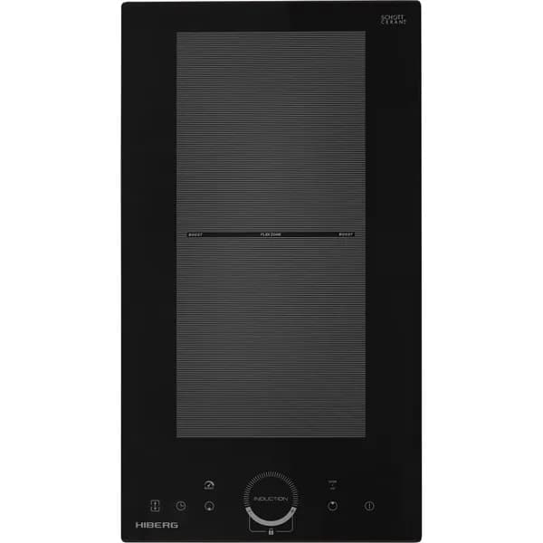 Варочная поверхность индукционная Hiberg i-MS 3029 B, 3500 Вт, 2 конфорки, PowerBoost, таймер, пауза