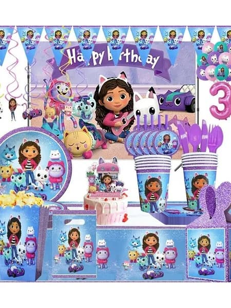 декорации для вечеринки the perfect gabby dollhouse theme, баннер, 10 шт