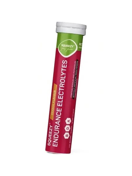 Электролиты в шипучих таблетках SQUEEZY ENDURANCE ELECTROLYTES, 20 шт. х 4 г, апельсин