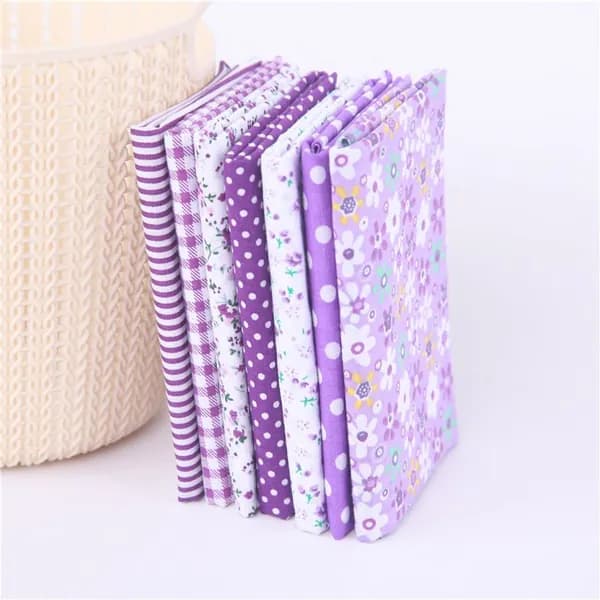 Цветочная печать хлопке Ткань patchwork, 7 шт размером 25х25 см