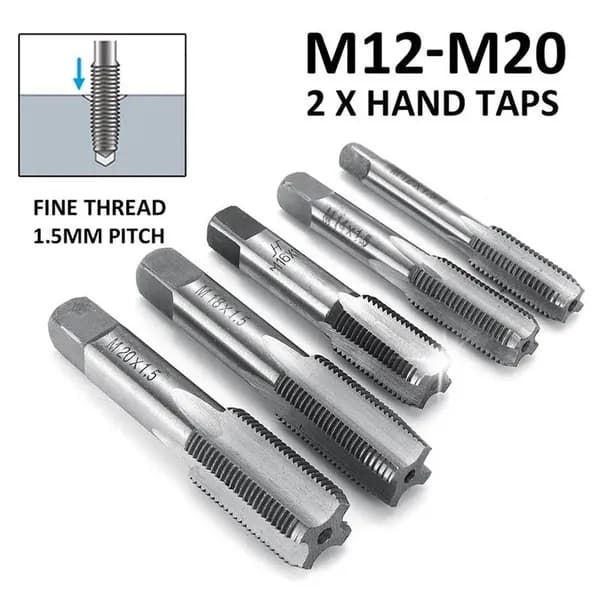 -1 пара M12 M14 M16 18MM M20 метрическая резьба метчик 1.5 мм шаг HSS правая ручная оснастка для металлообработки аксессуары