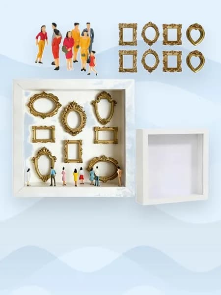 Миниатюрная фоторамка-теневой бокс DIY, Белый без света