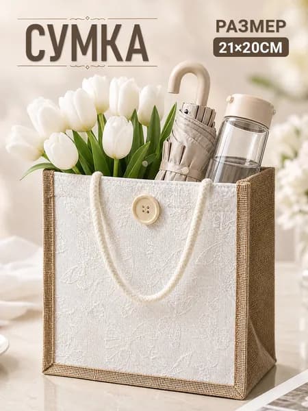 Мини-сумка из хлопка с узором бабочек