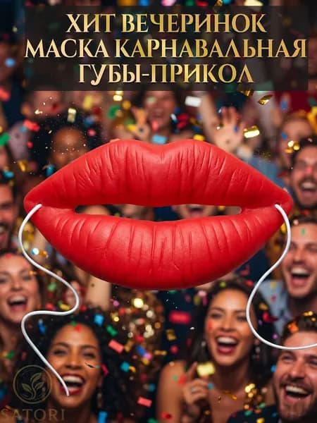 Маска карнавальная Губы накаченые на резинке