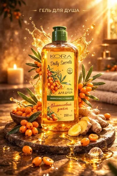 Гель для душа KORA daily secret облепиховый джем