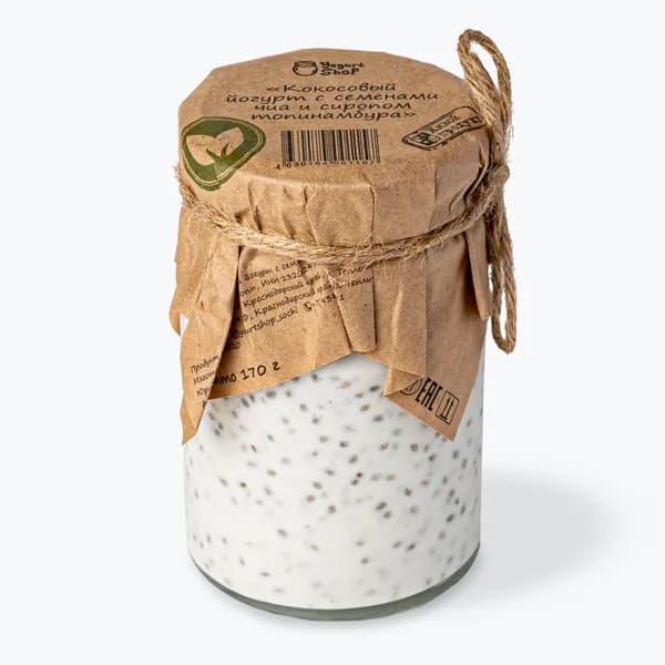 Йогурт кокосовый, c семенами чиа и сиропом топинамбура 13,4% 170 г, Yogurt Shop