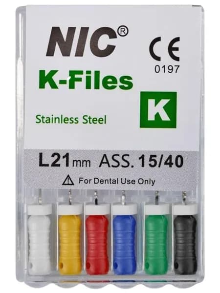 K-Files Nic Superline № 030 21 мм, 6 шт. - ручной каналорасширитель