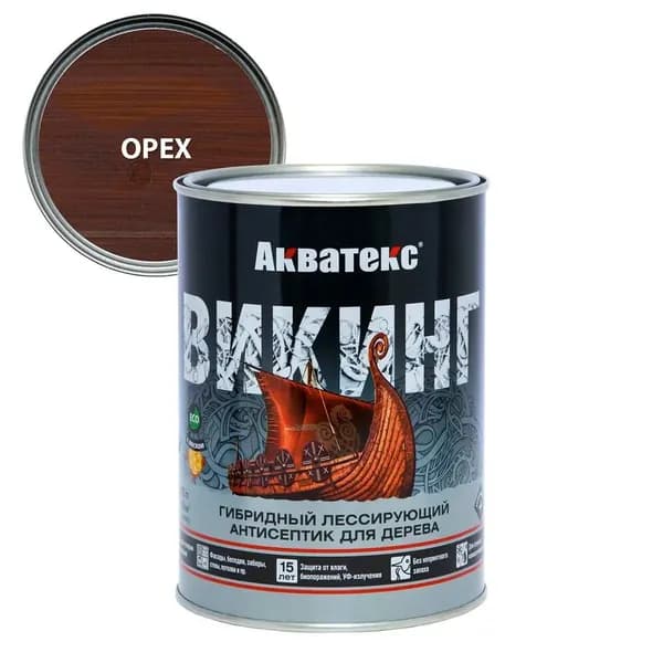 Гибридный антисептик Акватекс ВИКИНГ 0,75л орех