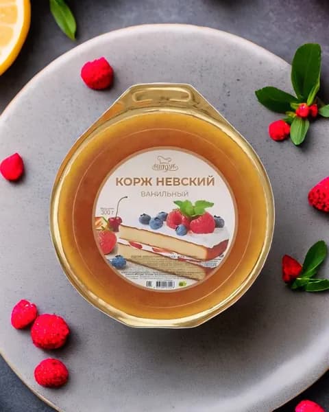 Корж Невский двуслойный ванильный, 300 гр