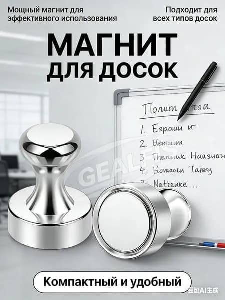 Магнит для доски, школы и дома, комплект 10 штук в металлическом корпусе