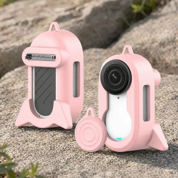 Чехол для экшн-камеры Insta360 GO3S и GO3 из силикона розового цвета