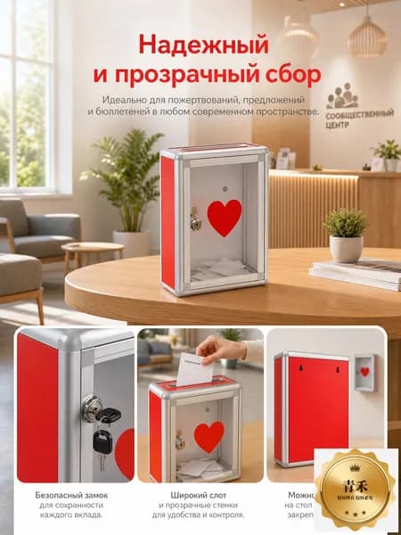 Ящик для анкет, пожертвований , голосования, 285х215х105