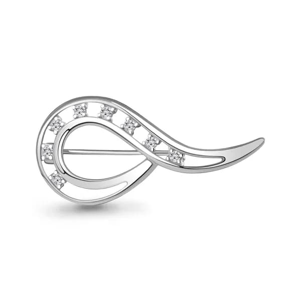 Брошь женская из серебра 925 пробы AQUAMARINE
