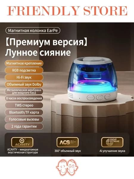 Колонка беспроводная Bluetooth портативная, маленькая мини музыкальная колонка на магните для велосипеда