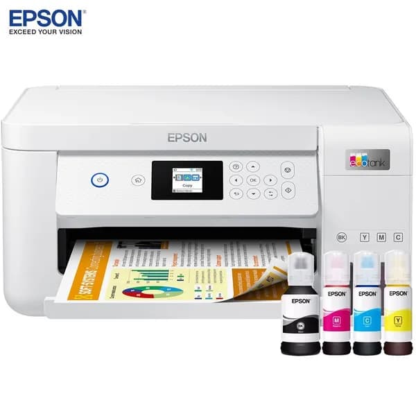 Epson МФУ Струйное L4263/L4266, СНПЧ, цветн., A4, USB, Wi-Fi 【с 4 флаконами чернил】, белый