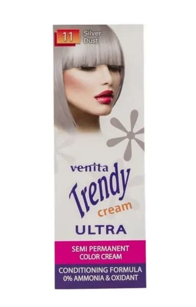 Полуперманентное окрашивание волос Venita Trendy Ultra Cream 11 Silver