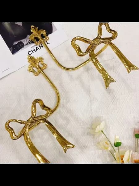 Медные крючки для штор с бантом, цвет bow2