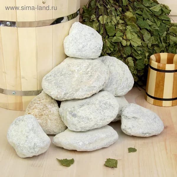 Камни для бани и сауны "Добропаровъ", талькохлорит галтованный, 20 кг, фракция 70х150 мм, в коробке