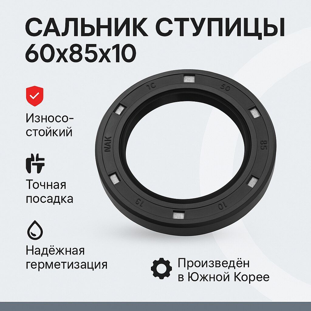 Сальник ступицы УАЗ (размер 60х85х10) (NAK Корея 37413103038) кат. номер 3741-00-3103038-00