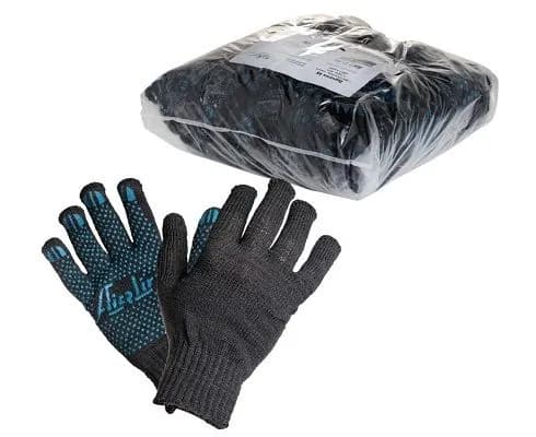 Перчатки х/б с ПВХ черные 40гр., 140Т/7,5 класс