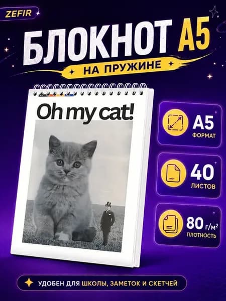 Блокнот А5 Мем Oh My Cat