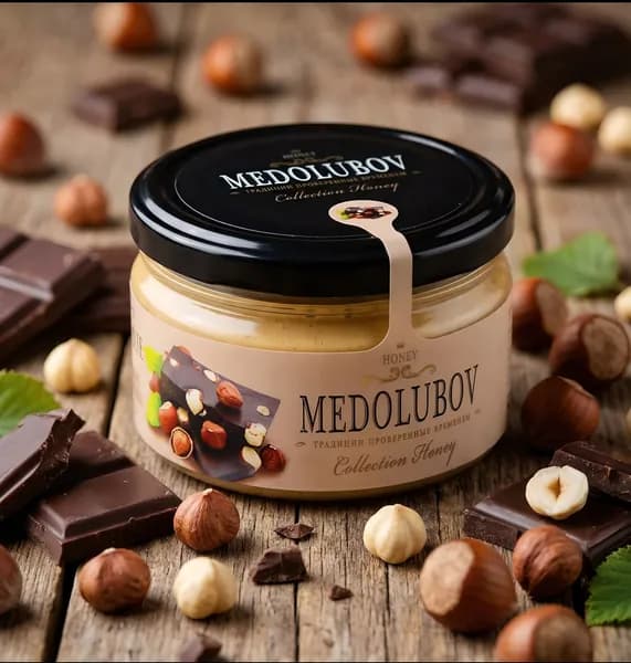 Медовое суфле с Фундуком и Шоколадом "Medolubov" 250мл