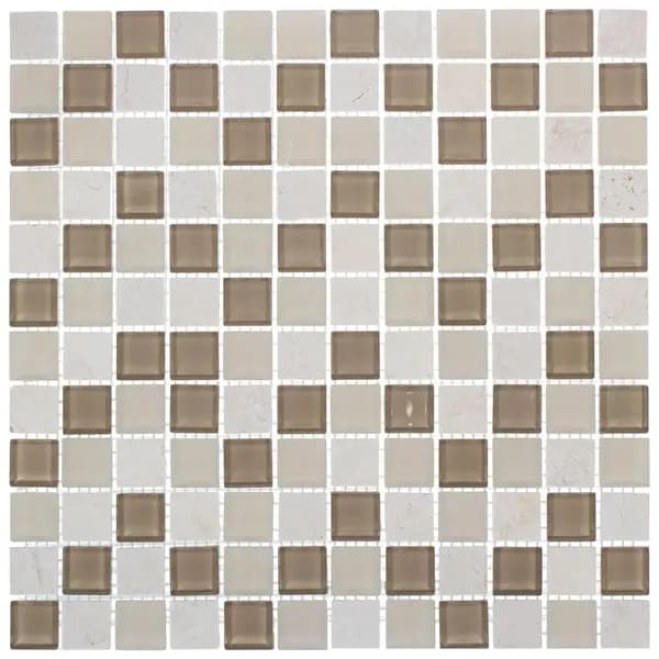 KREAFORTA мозаика стеклянная 300x300x4мм бежевая