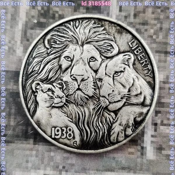 Памятная монета США 1938 года "Тигровый череп" Серебряный доллар Silver Dollar Craft