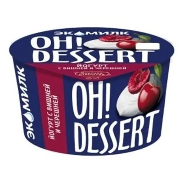 Йогурт Экомилк Oh!Dessert со вкусом вишни и черешни 4,2 % 130 г