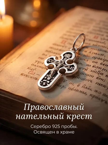 Крест серебро 925 нательный православный освященный/А-424/TREASURE PHOENIX jewels