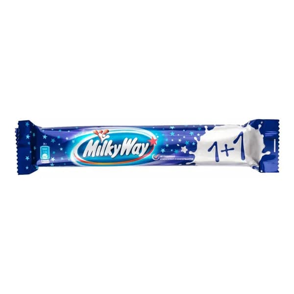 Шоколадный батончик Milky Way 1 + 1, комплект: 2 упаковки по 52 г
