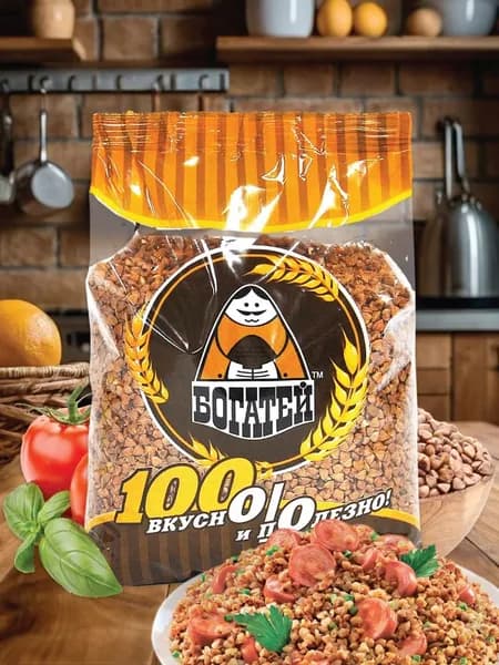 Гречка ядрица БОГАТЕЙ, 700 г каша