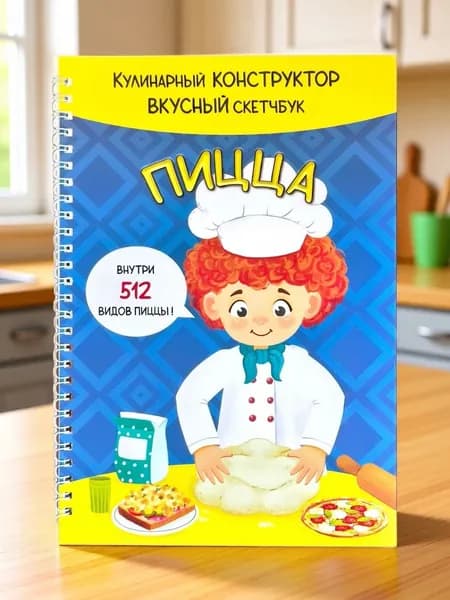 Детская интерактивная кулинарная книга для записи рецептов А4 + конструктор пиццы