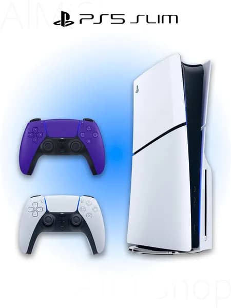 Игровая приставка Sony PlayStation 5 Slim с дисководом + 2 геймпад (фиолетовый, Galactic Purple)