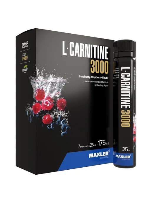 L-карнитин L-Carnitine 3000 - 7 ампул 25 мл Черника-малина