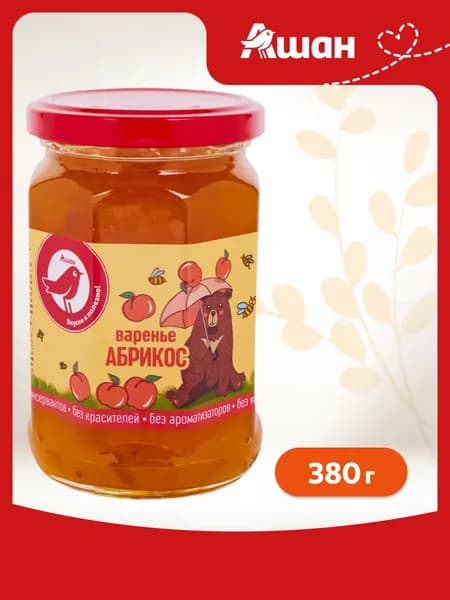 Варенье АШАН Красная птица абрикосовое, 380 г
