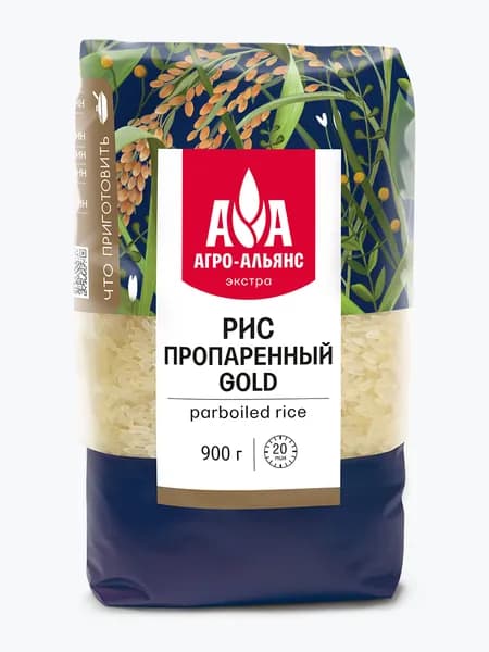 Рис пропаренный Gold Агро-Альянс 900 г