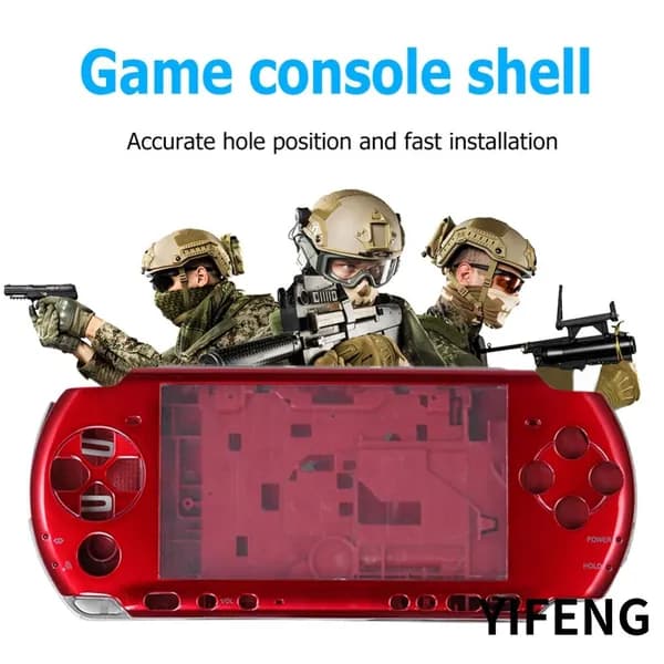 Замена корпуса для PSP-3000, красный, с крышками и кнопками