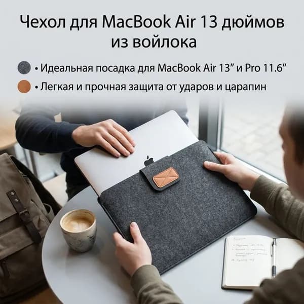 Защитный чехол для ноутбука с войлочным рукавом для хранения ноутбука MacBook 11 13 15 дюймов