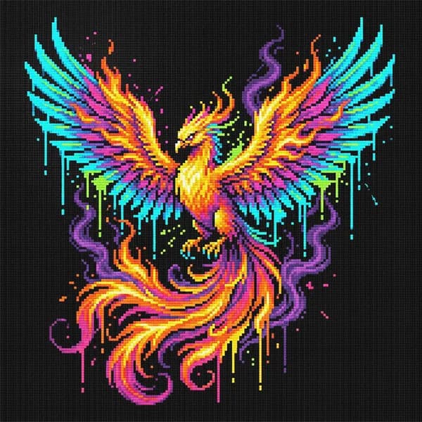 Крестиковый набор Fire Phoenix, канва хлопок 14CT, полная вышивка, 30 30 см