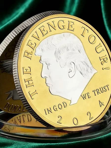Коммеморативная Монета Дональда Трампа 2024 Год The Revenge Tour Двухцветная Коллекционная
