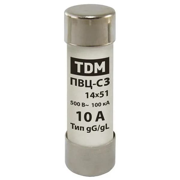 Плавкая вставка ПВЦ-С3 14х51 10А TDM SQ0729-0015 (1 шт)