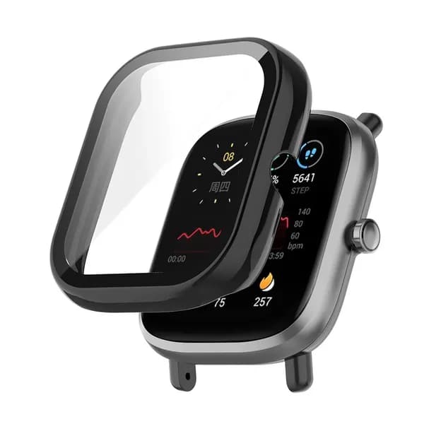 Чехол и защитное стекло для Amazfit GTS 2 Mini, чёрный