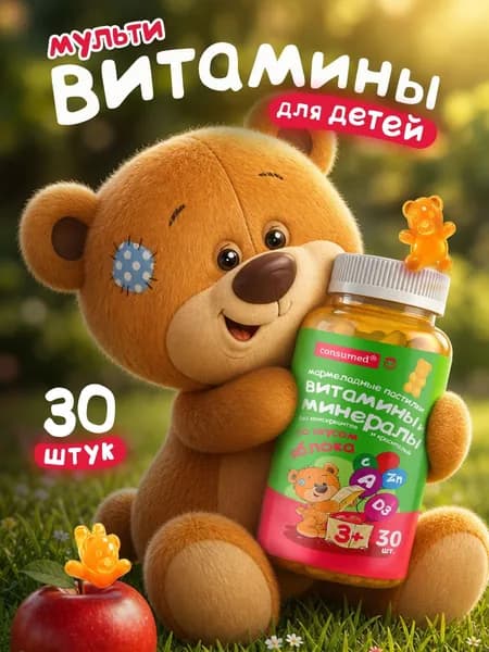 Мультивитамины для детей, витамины для детей, Consumed, 30 жевательных пастилок