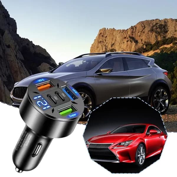 2PD+3USB 66W адаптер для быстрого автомобильного зарядного устройства